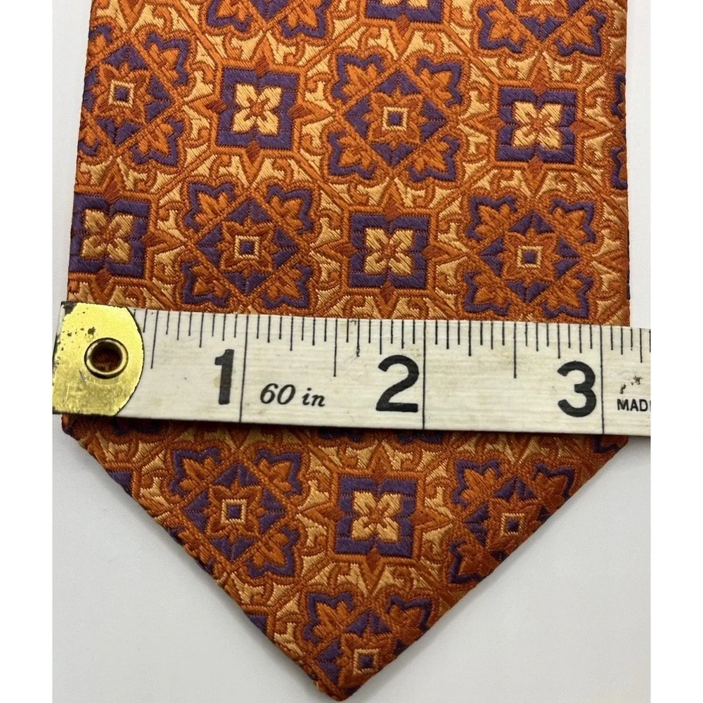 Holland &‎ Sherry Necktie Orange Geometric Luxury